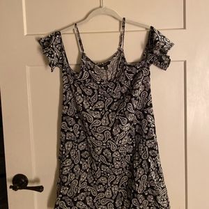Black and Cream Paisley Dress